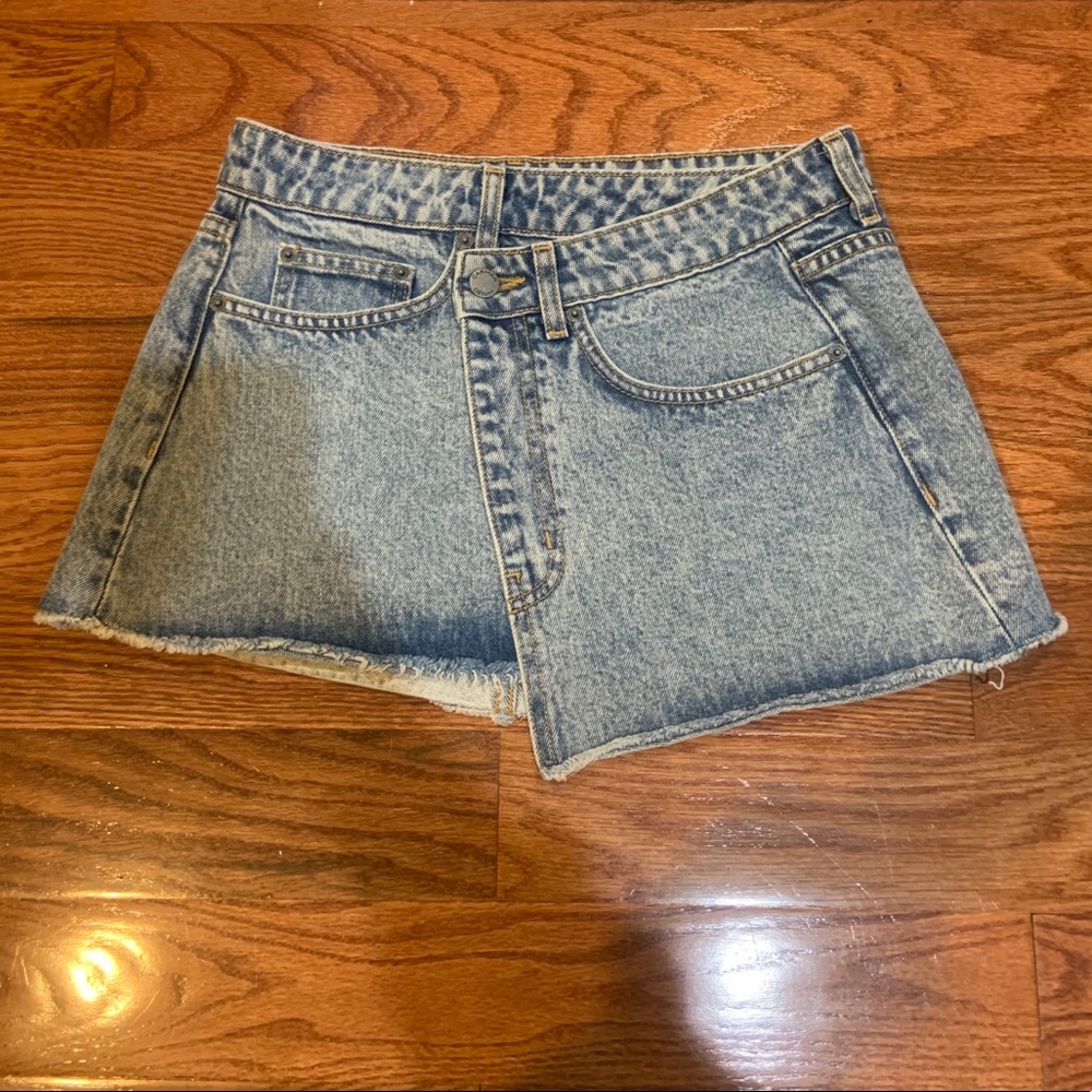 Carmar Denim Asymmetrical Wrap Skirt